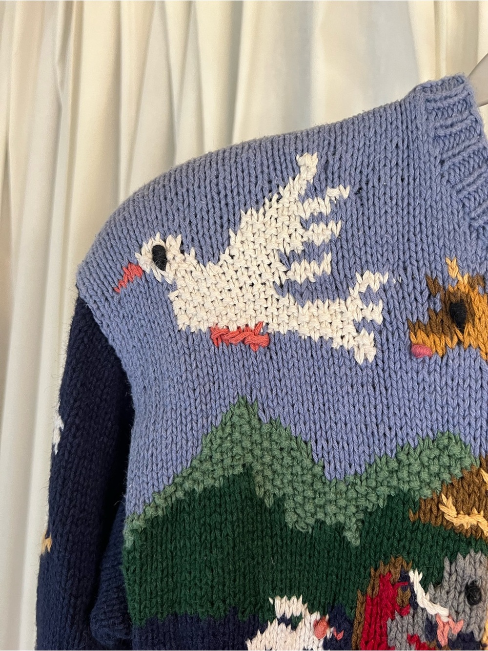 Vintage Maximalist Novelty Noah's Ark Chunky Hand Knit Tunic Sweater - Picture 9 of 10